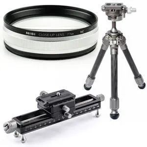 NiSi Close Up Lens Kit NC 77mm with 67 & 72mm Adapters with Focus Rail, Tripod