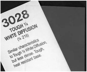 Rosco Cinegel 1/4 Tough White Diffusion, 20x24" Sheet of Light Diffusing Material