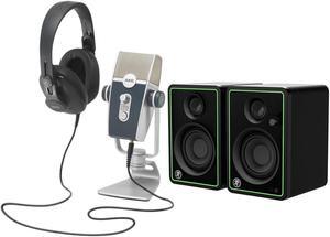 AKG Podcaster Essentials Kit K371 Headphones W/Mackie CR3-X 3"Monitors
