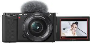 Sony ZV-E10 Mirrorless Camera with 16-50mm Lens, Black With iM30 Flash