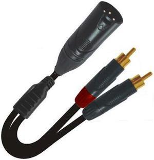 ProX XC-XMYRCA03 3' XLR-M to Dual RCA High Performance Audio Y Cable