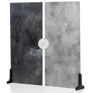 V-FLAT WORLD Duo Board - Double Sided Backdrop Board Surface Food & Product Photography - Legs Included Made in USA (24 x 24 inches, Grey Chalk/Dark Chalk)