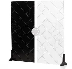 V-FLAT WORLD Duo Board - 24x24" Double Sided Surface Board, Zigzag Marble White/Black