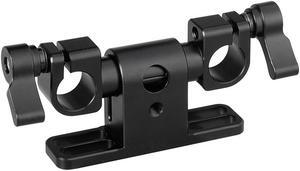 CAMVATE Adjustable 15mm Dual Rod Clamp with 360 Degree Swivel Rod Adapter #C2192