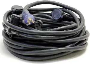 Milspec 50' 12/3 STW ProCap Covered Multi-Outlet Power Distribution Cord, Black
