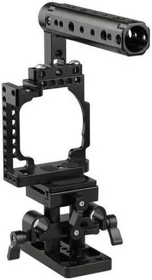 CAMVATE Camera Cage with Handle and ARCA QR Baseplate for Sony A6500/A6300/A6000