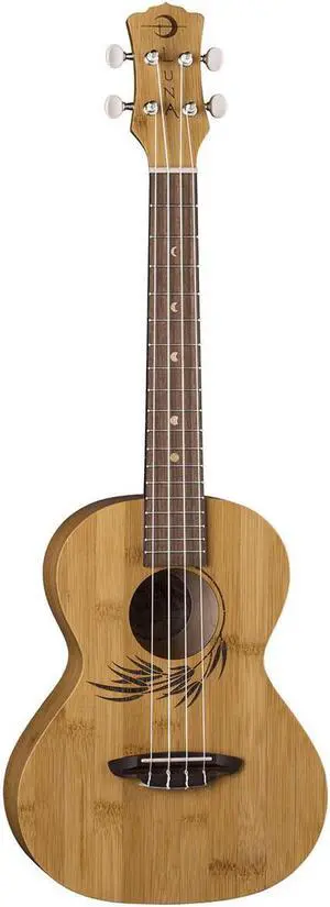 Luna Uke Bamboo Tenor Ukulele with Gigbag, 18 Frets, Satin Natural #UKE BAMBOO T