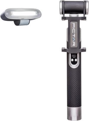 Pictar Smart Light Selfie Stick with Rechargeable Battery, Silver Black