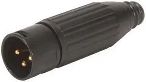 Switchcraft AAA Series 3-Pin XLR Male Cable Mount, Gold Pins, Black Metal