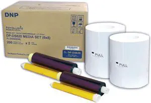 DNP 6x8" Dye Sub Media for DS620A Printer, 2 Rolls of 200 Prints (Total 400 Prints)