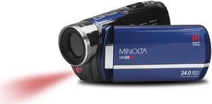 Minolta MN88NV Full HD 24MP 3" Touchscreen Night Vision Camcorder, Blue