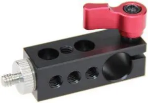 CAMVATE 15mm Rod Clamp with 1/4"-20 Threads and Screw, Red Lever