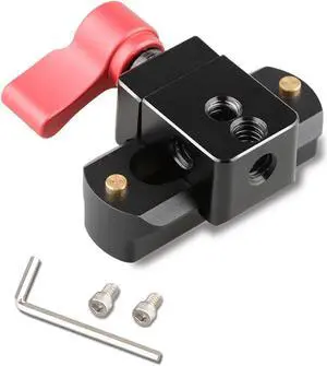 CAMVATE Swat Rail Clamp with 1.97" Safety Rail, Red Wingnut
