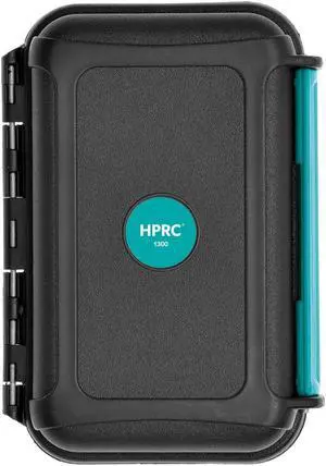 HPRC 1300CUB Resin Hard Case with Cubed Foam, Black with Blue Handle