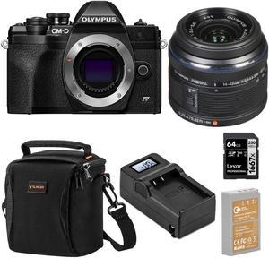 Olympus OMD EM10 Mark IV Camera Black w1442mm II R Lens with Accessory Kit