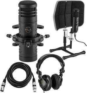 H&A AC60 Hypercardioid Dynamic Studio Broadcast Microphone with Accessory Kit