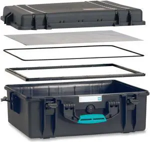 HPRC 2600E Resin Hard Case without Foam, Black with Blue Handle #HPRC2600EMPBLB