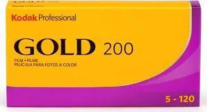 Kodak Gold 200 Color Negative Film, 120 Roll Film, 5-Pack #1075597