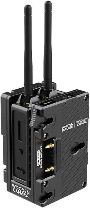 Wooden Camera Dual Battery Plate Cradle for Teradek Bolt LT Transmitter, V-Mount to Gold Mount