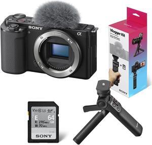Sony ZV-E10 Mirrorless Camera Body (Black) with ACCVC1 Vlogger Accessory Kit