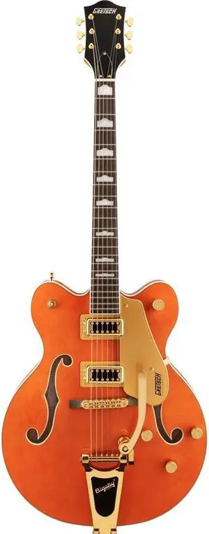 Gretsch G5422TG Electromatic Classic Hollow Body Double-Cut Bigsby Gold Hardware Electric Guitar, Orange Stain