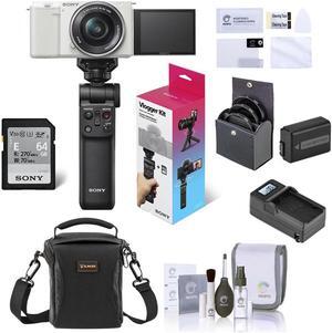 Sony ZV-E10 Mirrorless Camera w/16-50mm Lens,White & Vlogger Kit, Included Value