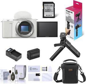 Sony ZV-E10 Mirrorless Camera Body (White) with Sony Vlogger Kit, Accessories