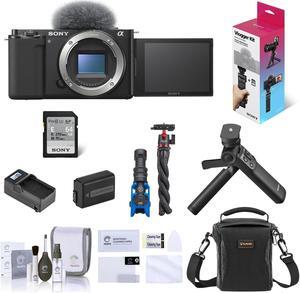 Sony ZV-E10 Mirrorless Camera, Black with Vlogger Kit, Bundle w/Essentials Kit