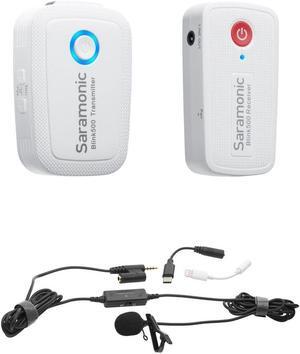Saramonic Blink 500 B1 Wireless Mic System, White, Bundle with TASL500 Lav Mic