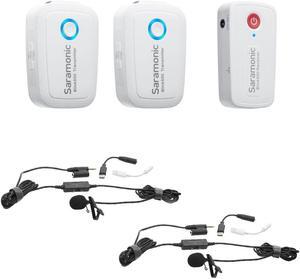 Saramonic Blink 500 B2 Wireless Mic System, White,Bundle with 2x TASL500 Lav Mic
