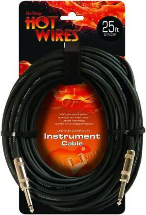 On-Stage IC-25 25' Instrument Cable with QTR-QTR Connector