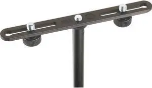 K&M 23550 Aluminum Microphone Bar, 2.3-6.7" Adjustable Height, Black