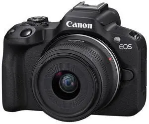 Canon EOS R50 Mirrorless Camera with RF-S 18-45mm f/4.5-6.3 IS STM Lens, Black