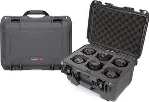 Nanuk Medium 918 Protective Case with Foam Insert for 6 Camera Lens, Graphite