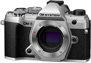 OM SYSTEM OM-5 Mirrorless Digital Camera Body, Silver #V210020SU000
