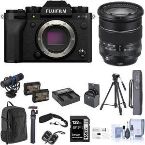 Fujifilm X-T5 Camera, Black w/ XF 16-80mm f/4.0 R OIS WR Lens, Photography Kit