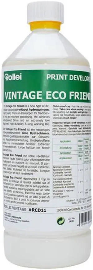 Rollei RCD Vintage Eco Friendly Black and White Paper Developer, 1 Liter #422313