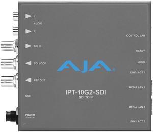AJA IPT-10G2-SDI Bridging 3G-SDI to SMPTE ST 2110 Video & Audio IP Encoder
