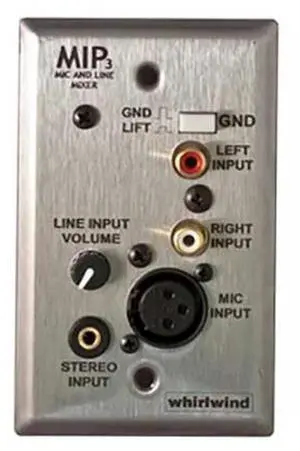 Whirlwind MIP3 1-Gang Media Input Plate, Brushed Stainless Steel #MIP3S