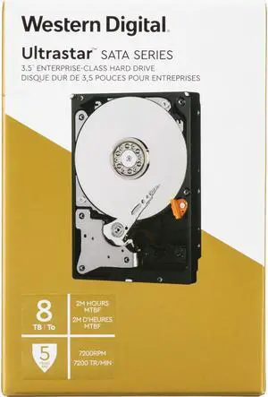 WD Ultrastar 8TB SATA III 3.5" Internal Data Center Hard Drive, 7200 RPM