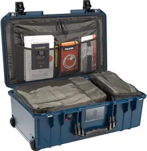 Pelican 1535TRVL Wheeled Carry-On Air Travel Case with Organizer & Cubes, Indigo