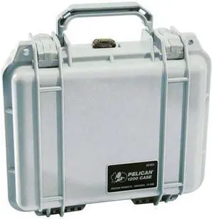 Pelican 1200 Case without Foam, Waterproof, Dustproof, Silver #1200-001-180