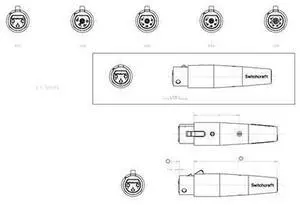 Switchcraft 3-Pin XLRF Cable Mount Connector, Small Flex, Silver Pins / Nickel