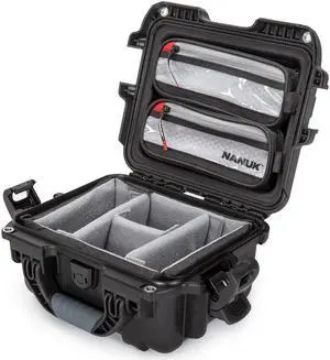 Nanuk 905 Pro Waterproof Hard Case with Lid Organizer and Padded Divider, Black Nanuk 905 Pro Waterproof Hard Case with Lid Organizer and Padded Divider, Black