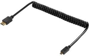 Shape 16" to 32" 4K 2.0 HDMI Type-A to Micro HDMI Type-D Male Coiled Cable