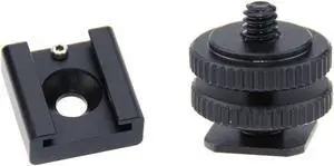 CAMVATE 1/4"-20 Hot Cold Shoe Mount & 1/4"-20 Tripod Screw to Hot Shoe Mount