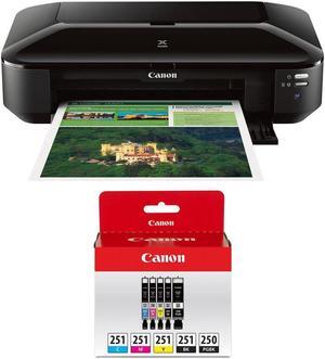 Canon PIXMA iX6820 Wireless Inkjet Printer w/PGI-250 Black, 4x CLI-251 Color Ink