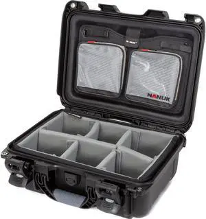 Nanuk 915 Waterproof Hard Case w/2-Pocket Lid Organizer and Padded Divider,Black Nanuk 915 Waterproof Hard Case w/2-Pocket Lid Organizer and Padded Divider,Black