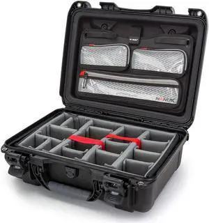 Nanuk 925 Waterproof Hard Case with 3-Pocket Lid Organizer and Padded Divider for Camera, Black