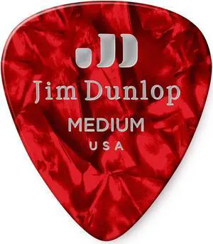 Dunlop Celluloid Guitar Picks, Medium, Red Pearloid, 72-Pack #483R09MD